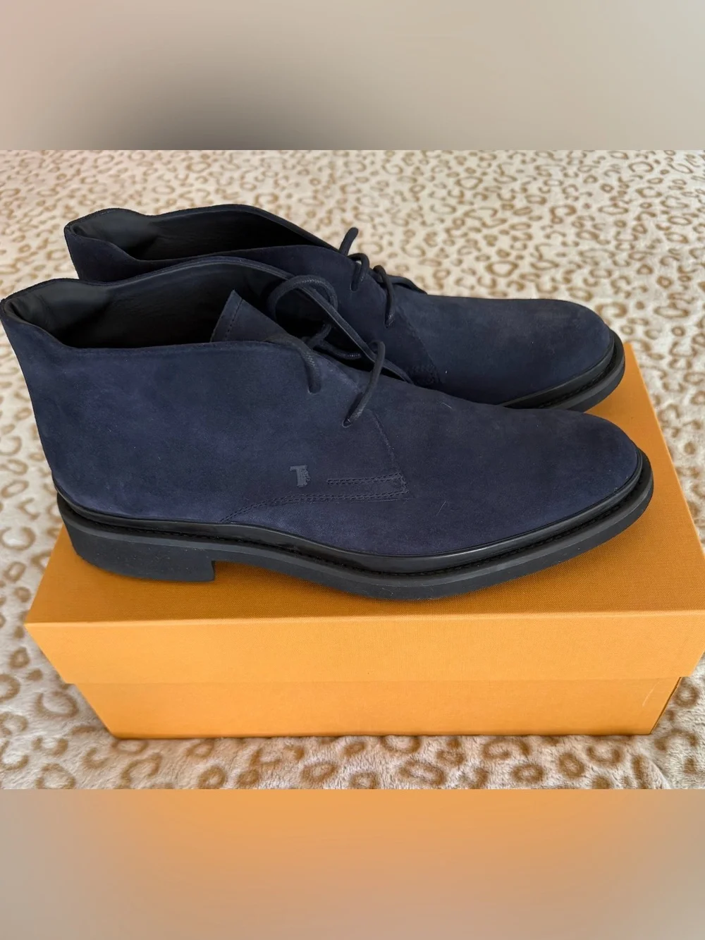 Tod's Chukka Boots Suede Desert Men’s Color Dark Blue Size: 11